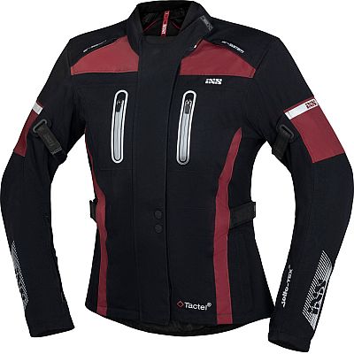 IXS Pacora-ST, Textiljacke wasserdicht Damen - Schwarz/Dunkelrot - M von IXS