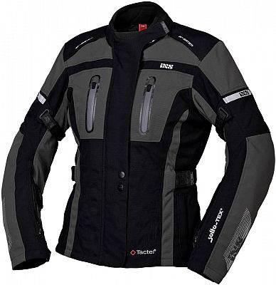 IXS Pacora-ST, Textiljacke wasserdicht Damen - Schwarz/Grau - L von IXS