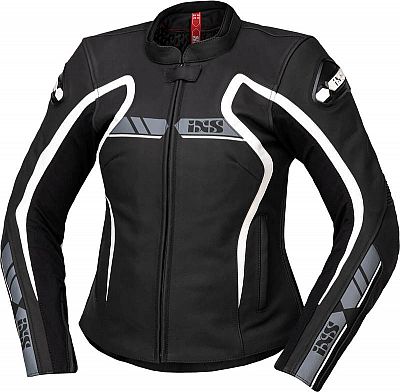 IXS RS-600 1.0, Lederjacke Damen - Schwarz/Grau/Weiß - 44 von IXS