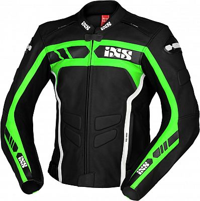 IXS RS-600 1.0, Lederjacke - Schwarz/Grün/Weiß - 50 von IXS