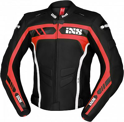 IXS RS-600 1.0, Lederjacke - Schwarz/Rot/Weiß - 48 von IXS