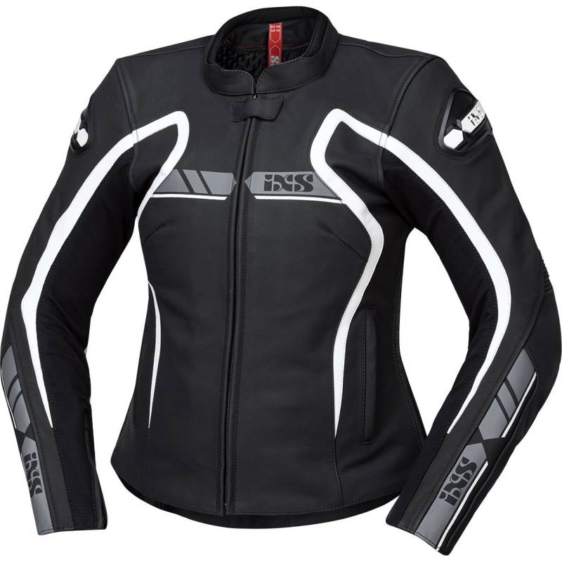 IXS RS-600 1.0 LD Sport Damen Lederjacke schwarz/grau/weiß 44 Damen von IXS