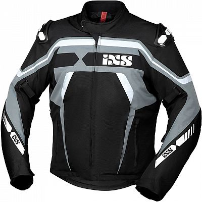 IXS RS-700-ST, Textiljacke wasserdicht - Schwarz/Grau/Weiß - M von IXS