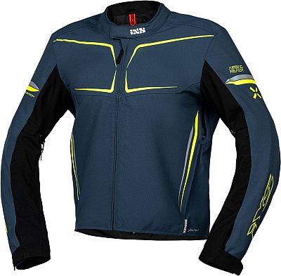 IXS TS-Pro ST-Plus, Textiljacke wasserdicht - Dunkelblau/Schwarz/Neon-Gelb - L von IXS