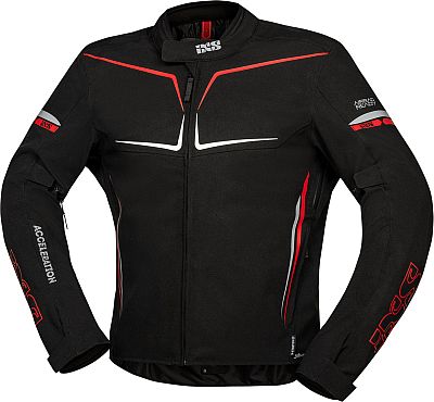 IXS TS-Pro ST-Plus, Textiljacke wasserdicht - Schwarz/Rot/Weiß - M von IXS