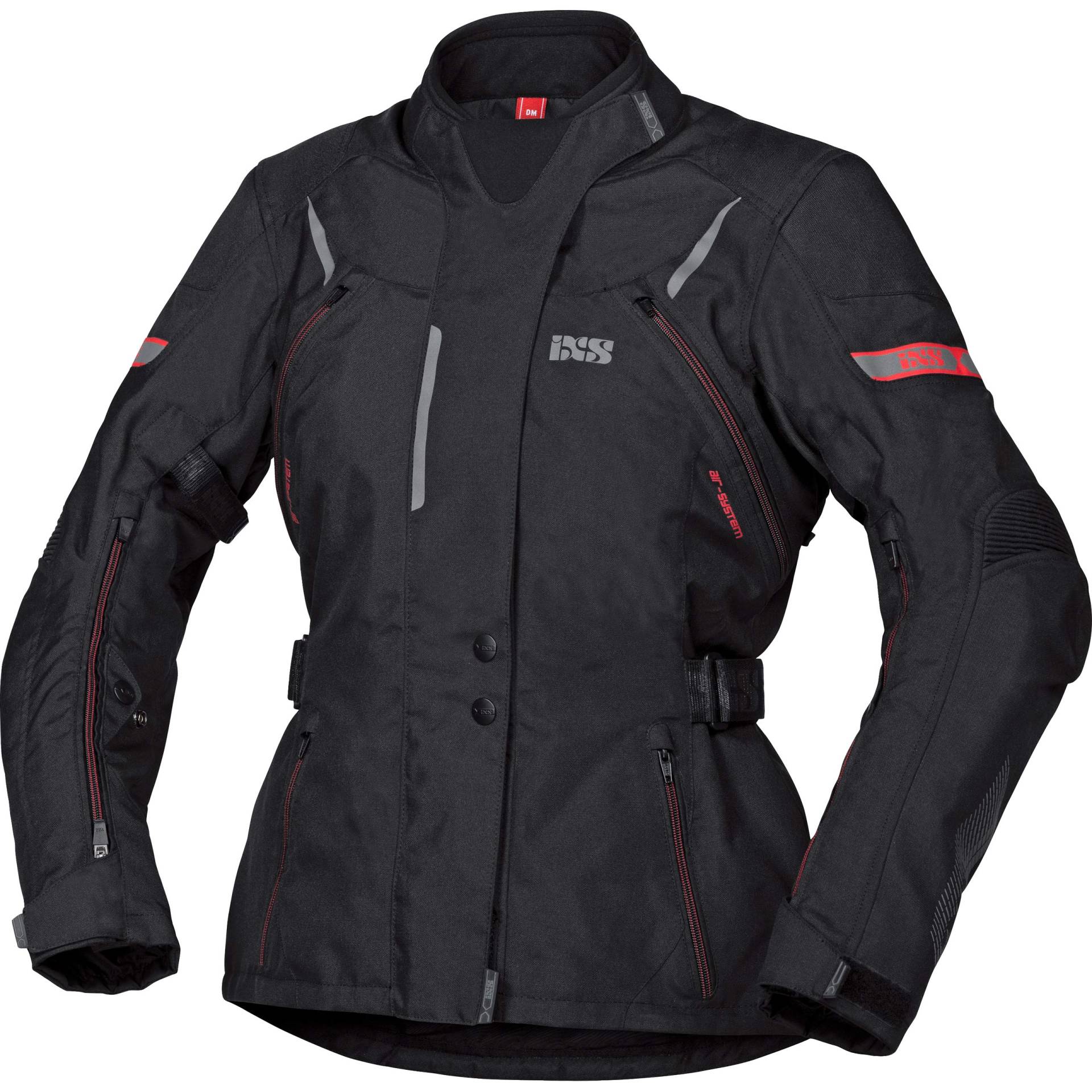 IXS Tour Liz-ST Damen Motorrad Textiljacke, schwarz/rot, 2XL von IXS