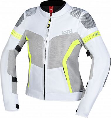 IXS Trigonis-Air, Textiljacke Damen - Hellgrau/Grau/Neon-Gelb - M von IXS