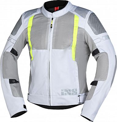 IXS Trigonis-Air, Textiljacke - Hellgrau/Grau/Neon-Gelb - L von IXS