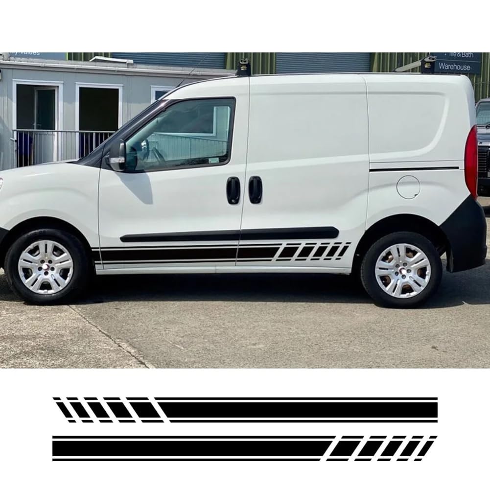 2 STÜCKE Autoaufkleber, Für FIAT, Für Doblo Cargo Panorama, Für Vauxhall, Für Opel Combo Camper Van Grafiken Vinyl Aufkleber Tuning Autozubehör Für von IYARNOVA