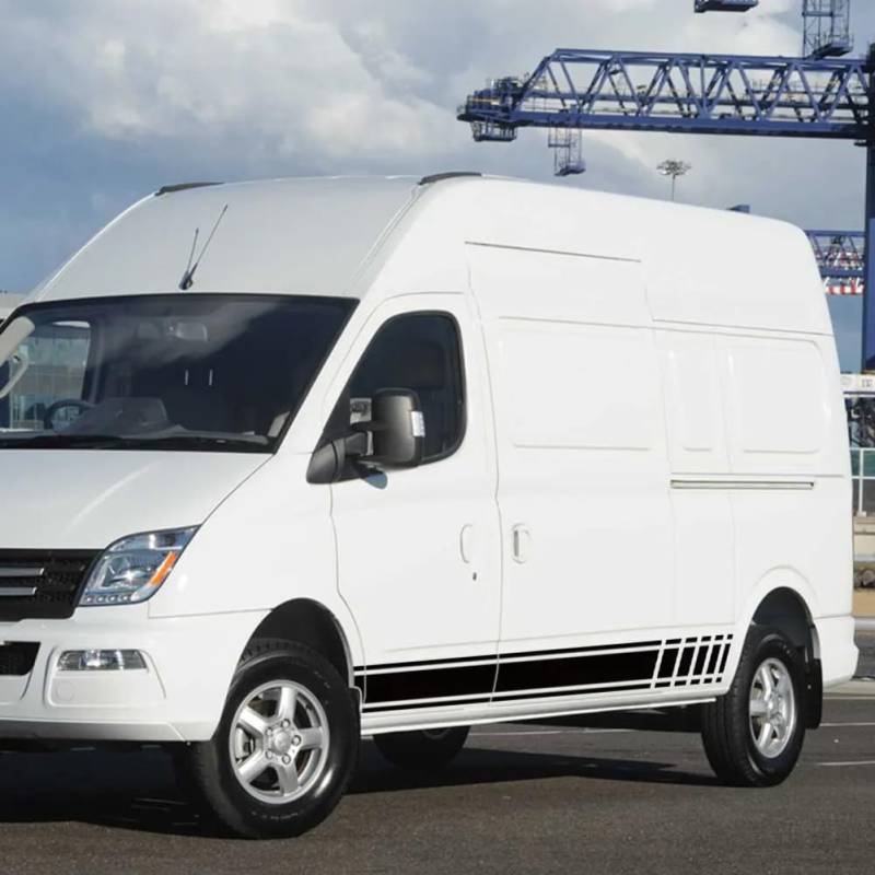 2 STÜCKE Autotür-Seitenaufkleber, Für Maxus V80 Camper Cargo Van Teile Liniengrafiken Streifen Vinyl Aufkleber Tuning Autozubehör von IYARNOVA