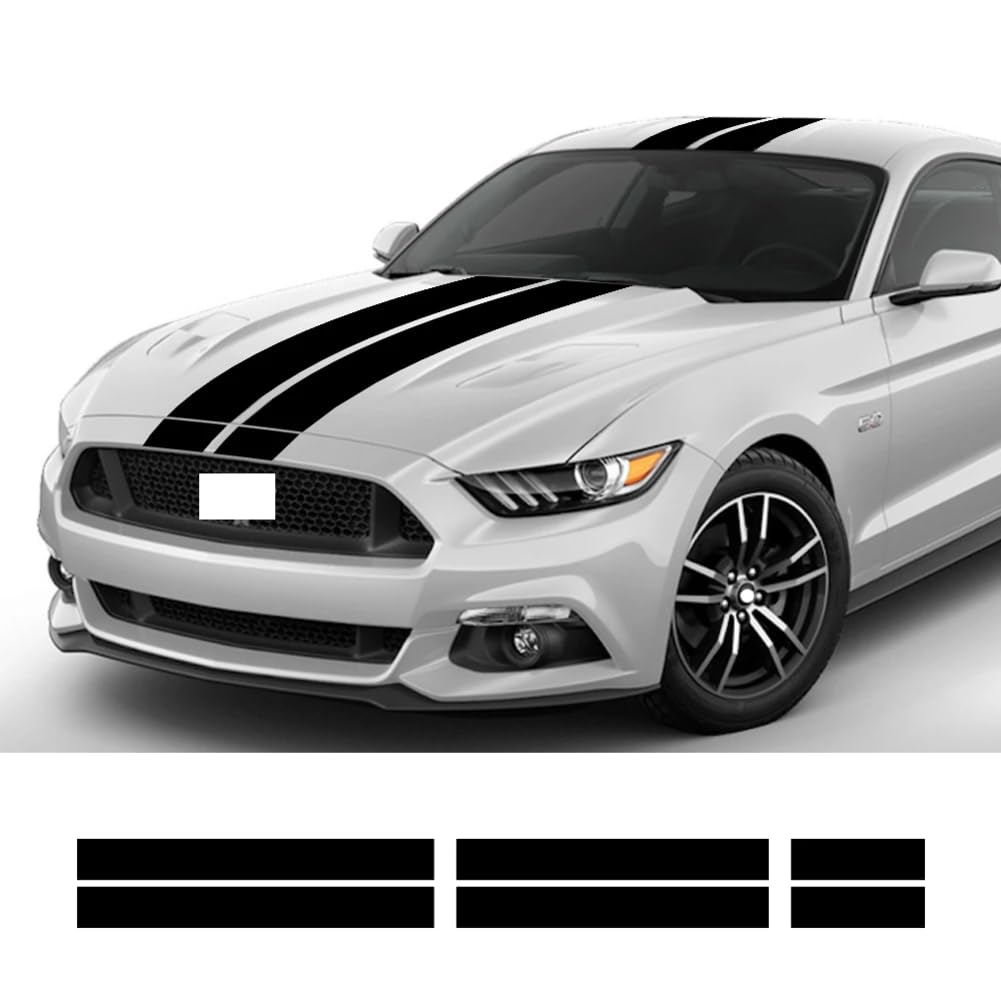 3-teilige Autoaufkleber für die Motorhaube, das Dach, das Heckdekor, Aufkleber, Grafikstreifen, Kit, Vinyl-Tuning-Abdeckung, für Ford Mustang GT500 GT350 GT von IYARNOVA