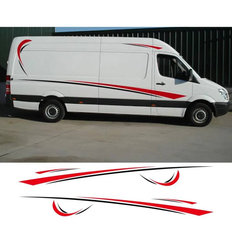 6 Stück/Lot Autoaufkleber, für M=ercedes B=ENZ Sprinter W906 515 Wohnmobil Caravan RV Streifen Camper Van Vinyl Aufkleber Tuning Zubehör von IYARNOVA