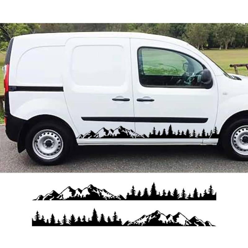 Auto-Seitentür-Aufkleber, für R=enault Kangoo 1 2 3 4x4 MK1 MK2 MK3 Van Mountian Tree Graphics Vinyl-Aufkleber Auto-Tuning-Zubehör von IYARNOVA