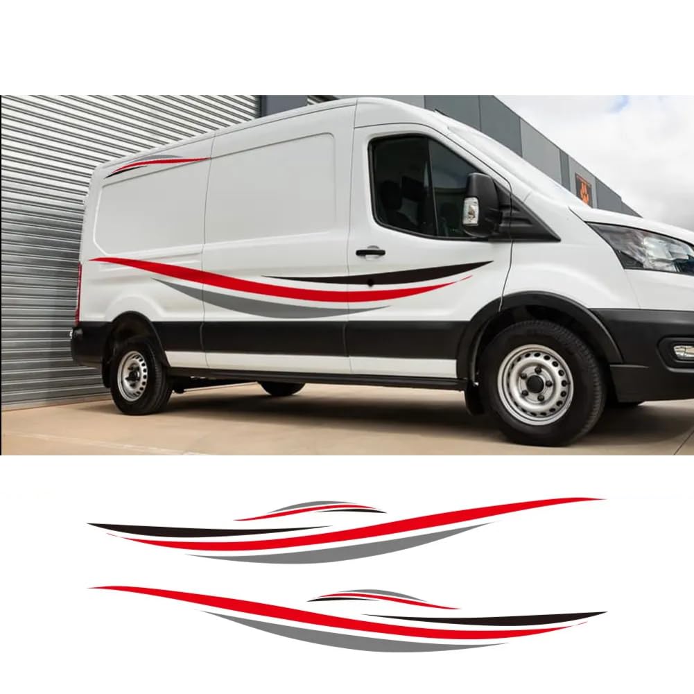 Seitenaufkleber für Autotüren, Wohnmobil, Frachtstreifen, Grafik, Vinyl-Aufkleber, Auto-Tuning-Zubehör, für Ford Transit MK8 2014–2021 von IYARNOVA