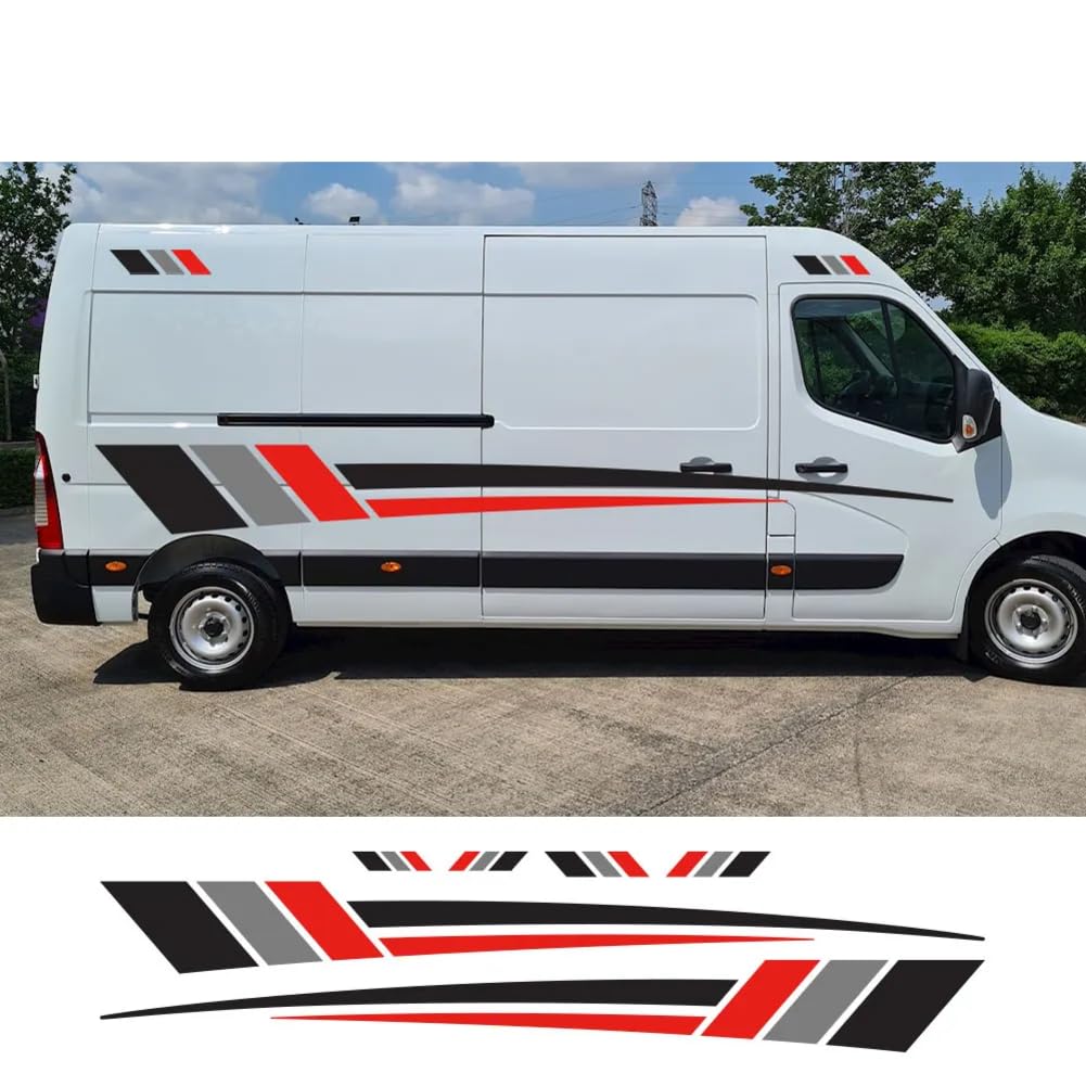 Seitenaufkleber für die Karosserie, für Ford Transit MK8 2014-2021, Grafikstreifen, Wohnmobil-Grafiken, Sport-Vinyl-Aufkleber, Tuning-Zubehör von IYARNOVA