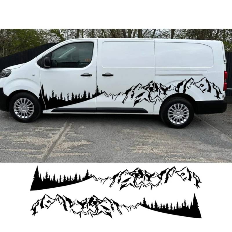 Seitenaufkleber für die Karosserie, für Toyota ProAce Verso, City Mountains Forest Styling Van Camper Grafikdekor Aufkleber Autozubehör von IYARNOVA