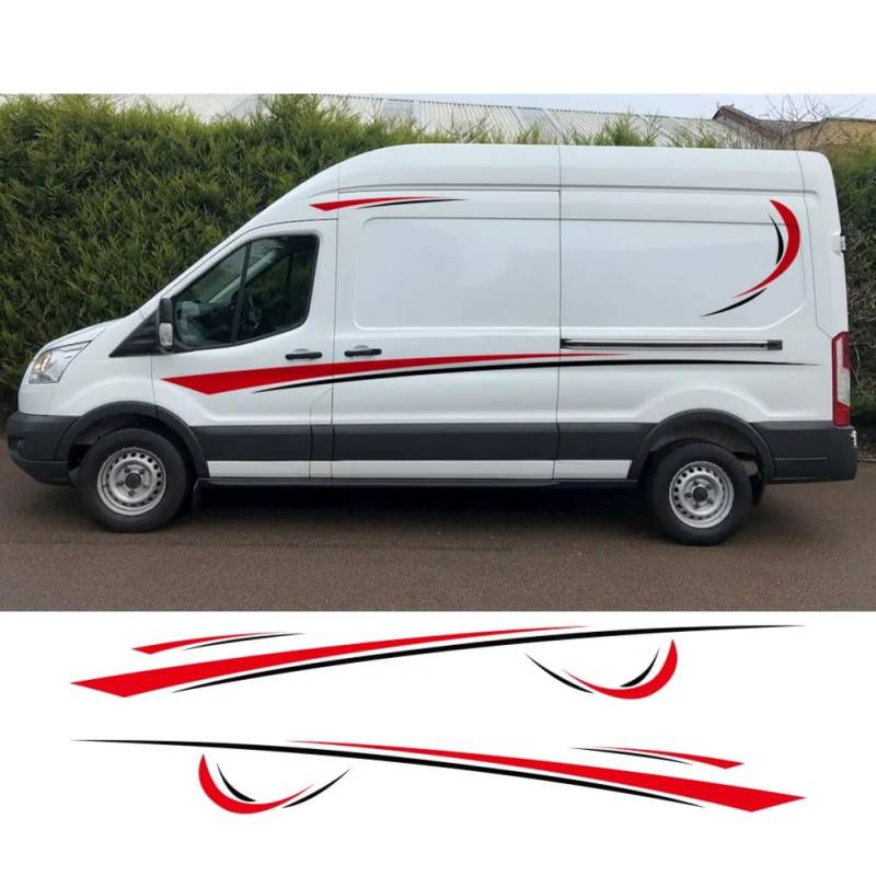 Van-Aufkleber, für Ford Transit MK8 2014–2021, Wohnmobil-Streifen, Camper-Autografik, Sport-Vinyl-Aufkleber, Auto-Tuning-Zubehör von IYARNOVA