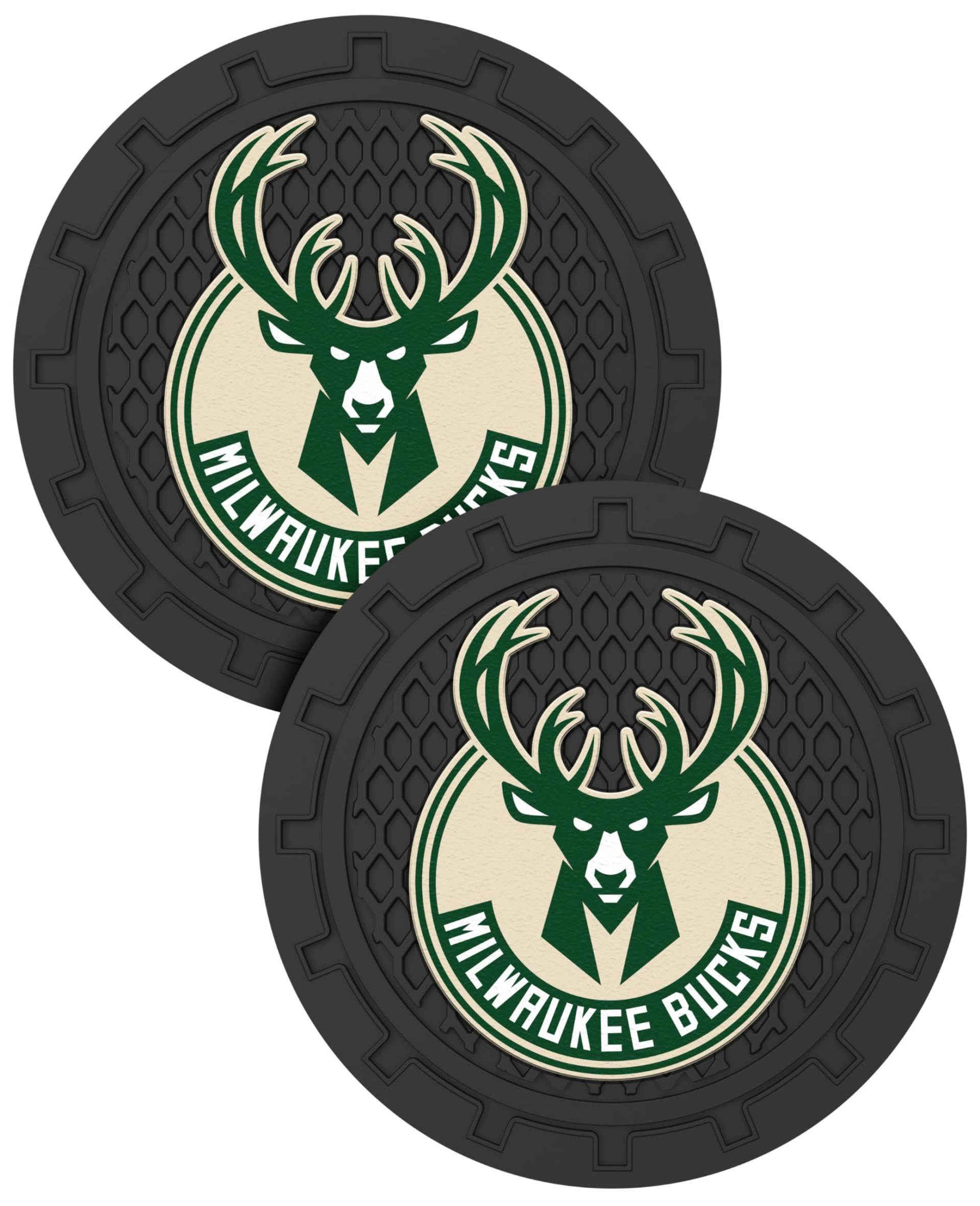 Bucks Auto Cup Halter Untersetzer, Milwaukee Bucks Auto Cup Untersetzer für Cup Halter,2 Auto Cup Halter Einsatz,Basketball Stuffs für Auto,Anti-Split Staub Proof Matte,Silikon Auto Untersetzer,2.75'' von IYOQHJ