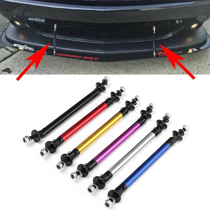 100mm 150mm 200mm Einstellbare Racing Frontschürze Lip Splitter Strut Spurstange Bar Unterstützung Kit Auto Styling 2Pcs(10cm Black) von IZNIDUGK