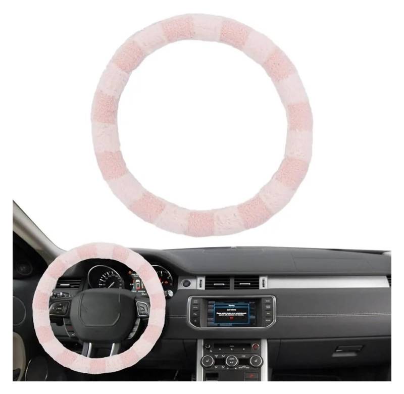 Lenkradbezüge Für Den Winter Lenkradbezug Auto Griffbezug Universal Anti Slip Furly Mit Innenring Auto Lenkradschutz(Rosa) von IZQLTWKR