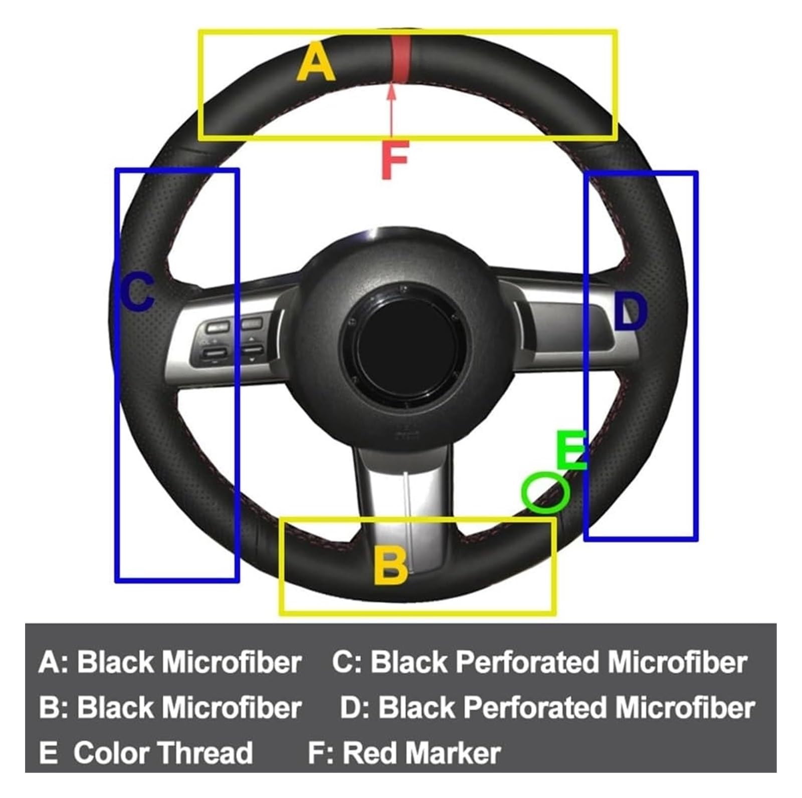 Lenkradbezüge Für Mazda Für MX-5 Für Miata 2009-2014 Für RX-8 2008-2013 Für CX-7 Für CX7 2007-2009 Autolenkradabdeckung Schutz(Schwarz) von IZQLTWKR