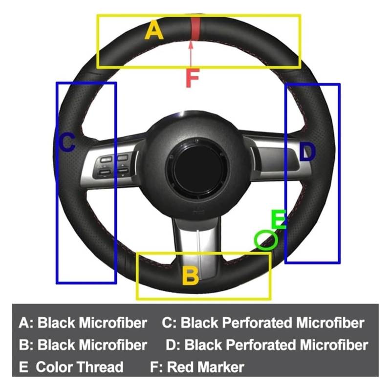 Lenkradbezüge Für Mazda Für MX-5 Für Miata 2009-2014 Für RX-8 2008-2013 Für CX-7 Für CX7 2007-2009 Autolenkradabdeckung Schutz(Schwarz) von IZQLTWKR