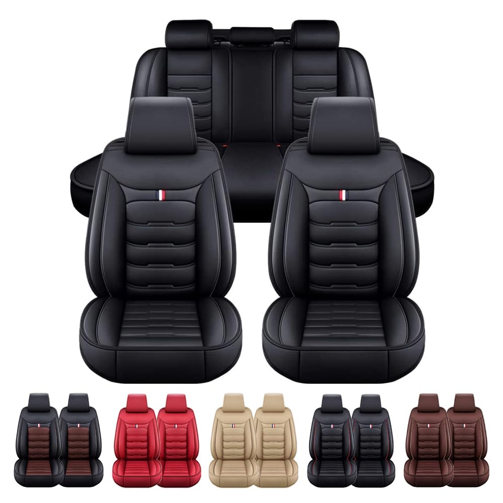 IcUrL Auto Leder Sitzbezügesets für Hyundai Tucson 2023 2024 Full Surround Custom Sitzkissen Sitzbezüge Auflagen Seat Cover Sets Zubehör,Blackstyle von IcUrL