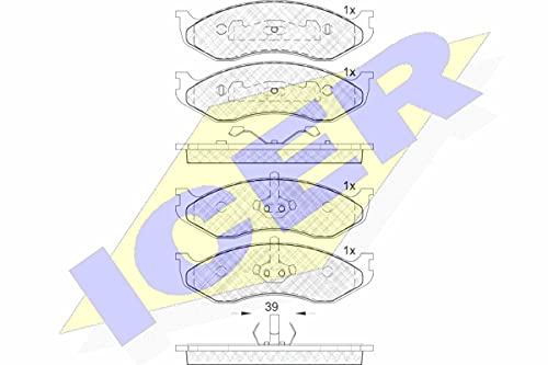 Icer Brakes 140968 Bremsbelagsatz, Scheibenbremse von ICER