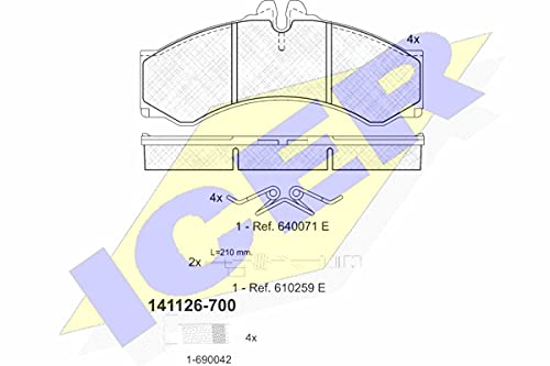 Icer Brakes 141126-700 Bremsbelagsatz, Scheibenbremse - (4-teilig) von ICER