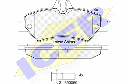 Icer Brakes 141787-204 Bremsbelagsatz, Scheibenbremse - (4-teilig) von ICER