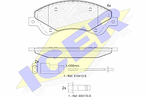 Icer Brakes 141792 Bremsbelagsatz, Scheibenbremse von ICER