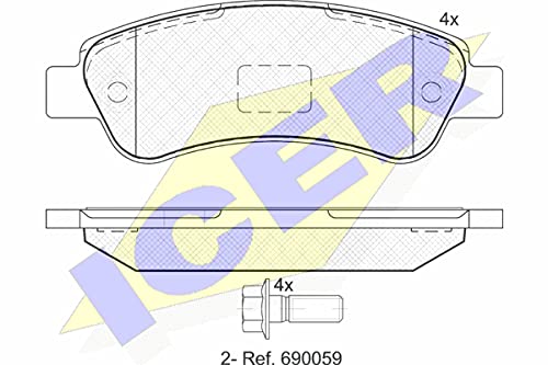 Icer Brakes 141804 Bremsbelagsatz, Scheibenbremse von ICER