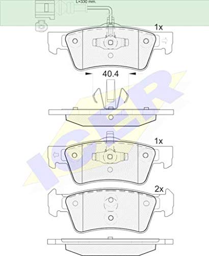 Icer Brakes 141816 Bremsbelagsatz, Scheibenbremse von ICER