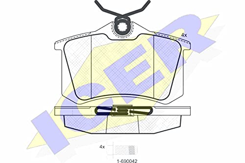 Icer Brakes 180697-700 Bremsbelagsatz, Scheibenbremse - (4-teilig) von ICER