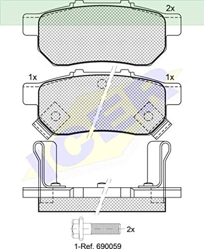 Icer Brakes 181024 Bremsbelagsatz, Scheibenbremse - (4-teilig) von ICER