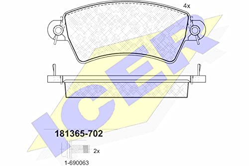 Icer Brakes 181365-702 Bremsbelagsatz, Scheibenbremse - (4-teilig) von ICER