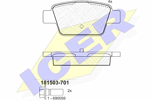 Icer Brakes 181503-701 Bremsbelagsatz, Scheibenbremse - (4-teilig) von ICER