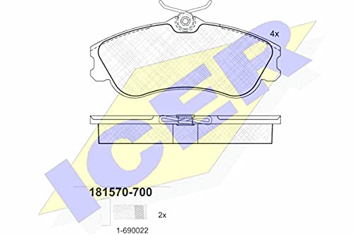 Icer Brakes 181570-700 Bremsbelagsatz, Scheibenbremse - (4-teilig) von ICER