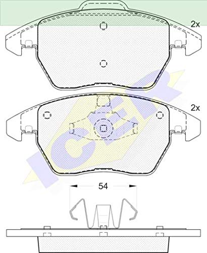 Icer Brakes 181637 Bremsbelagsatz, Scheibenbremse von ICER