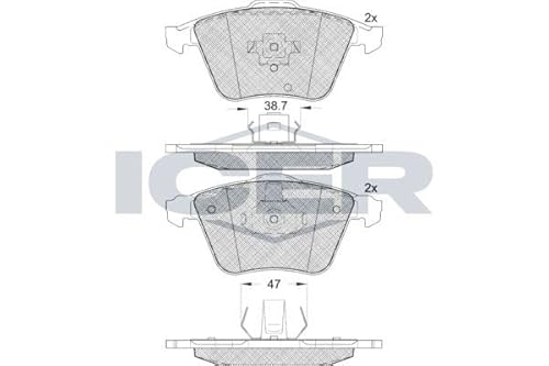 Icer Brakes 181652 Bremsbelagsatz, Scheibenbremse von ICER