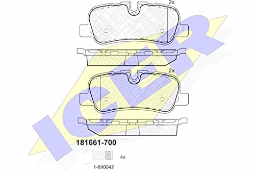 Icer Brakes 181661-700 Bremsbelagsatz, Scheibenbremse - (4-teilig) von ICER