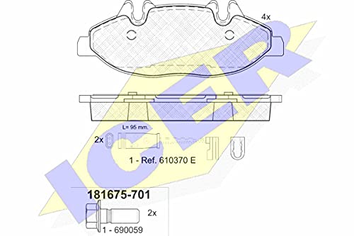 Icer Brakes 181675-701 Bremsbelagsatz, Scheibenbremse - (4-teilig) von ICER