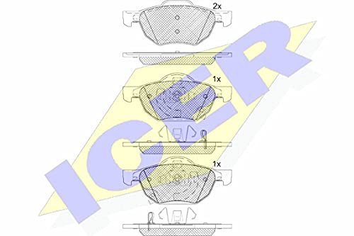 Icer Brakes 181695 Bremsbelagsatz, Scheibenbremse von ICER