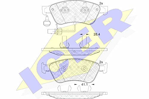 Icer Brakes 181725 Bremsbelagsatz, Scheibenbremse von ICER