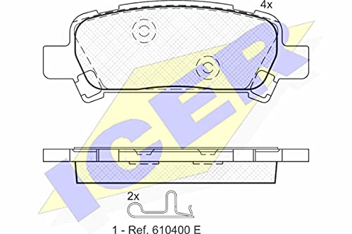 Icer Brakes 181736 Bremsbelagsatz, Scheibenbremse von ICER