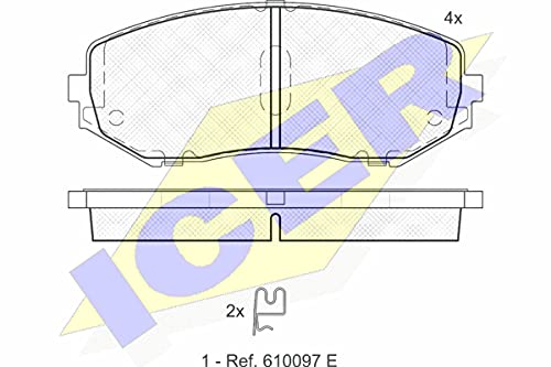 Icer Brakes 181747 Bremsbelagsatz, Scheibenbremse - (4-teilig) von ICER