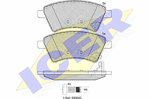 Icer Brakes 181758-700 Bremsbelagsatz, Scheibenbremse - (4-teilig) von ICER