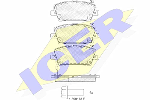 Icer Brakes 181773 Bremsbelagsatz, Scheibenbremse von ICER