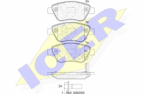 Icer Brakes 181810 Bremsbelagsatz, Scheibenbremse von ICER