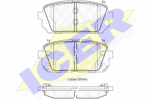 Icer Brakes 181827 Bremsbelagsatz, Scheibenbremse von ICER